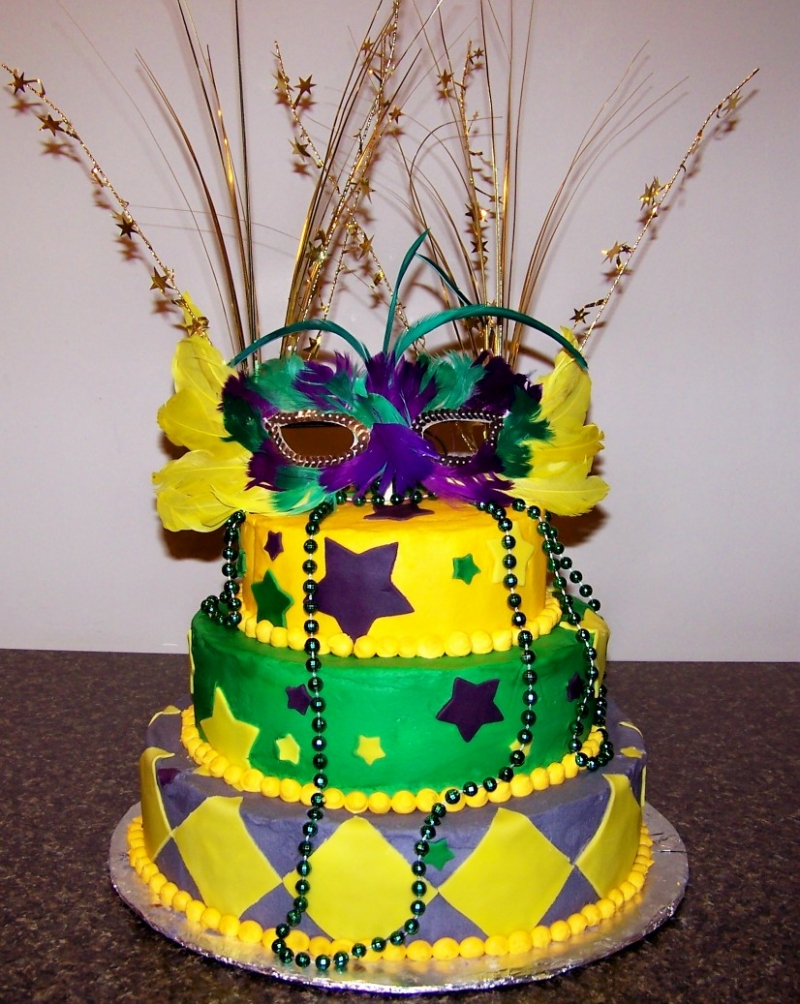 Mardi Gras Birthday Cakes