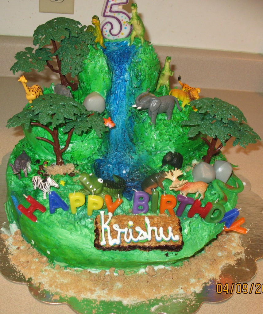 Jungle Animal Birthday Cakes