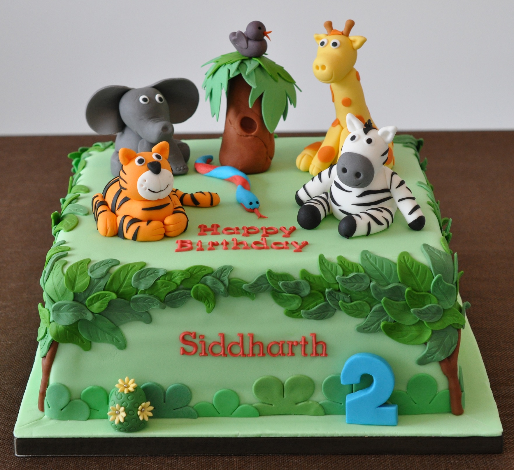 jungle safari theme birthday cake