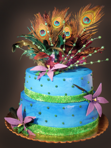 Peacock Feather Wedding Cake