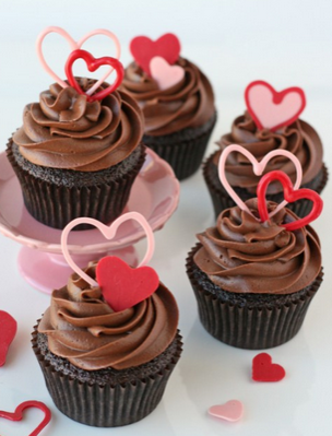 chocolate heart cup cakes