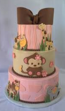 monkey tower cakes girls baby shower