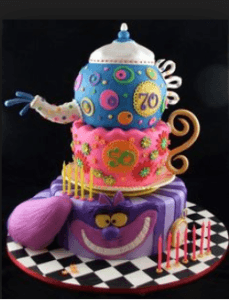Alice in wonderland cake teapot decorations