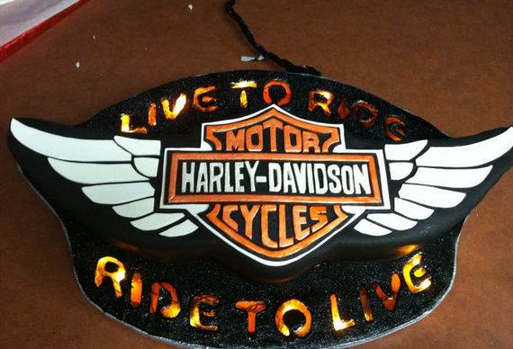 Black Harley Davidson cake decorations