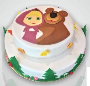 masha and the bear snow cake